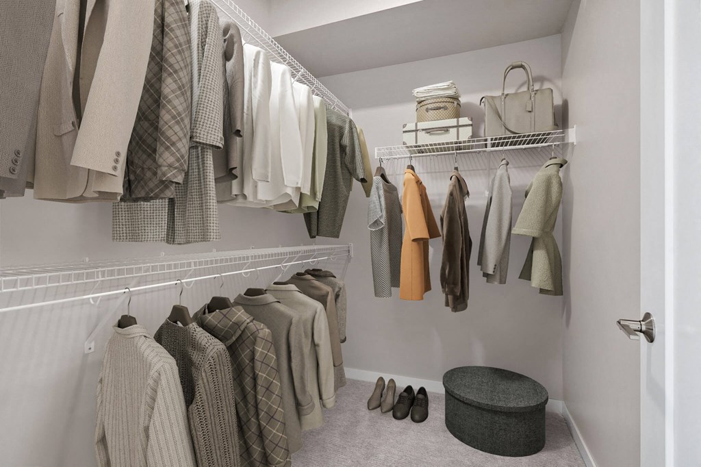walk-in closet at The Hallon Apartments, Hopkins, 55343