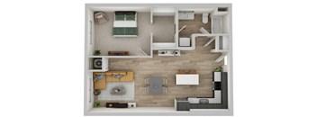 1B Floor Plan at The Westlyn, Minnesota
