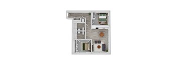 2 Bed G Floor Plan  at Noca Blu, Chicago, IL