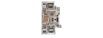 a floor plan of a house with a bedroom and a living room