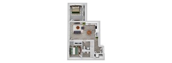 2 bed E Floor Plan  at Noca Blu, Chicago
