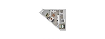 2 bed F Floor Plan  at Noca Blu, Illinois