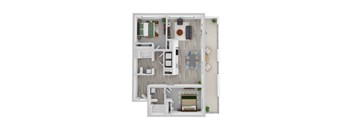 2 Bed I Floor Plan at Noca Blu, Chicago
