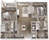 2 Bed 2 Bath Floor Plan 2 Bed 2 Bath Floor Plan at Volaris, Lansing, MI