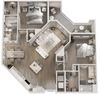 2 Bedroom 2 Bathroom Floor Plan 2 Bedroom 2 Bathroom Floor Plan at Volaris, Lansing, 48910