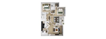 a floor plan of a home with a bedroom and a living room