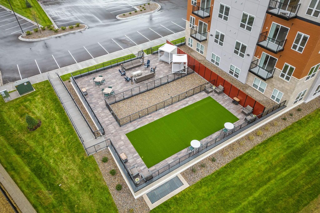 Drone View Of Courtyard at The Aurilla, Cottage Grove, 55016