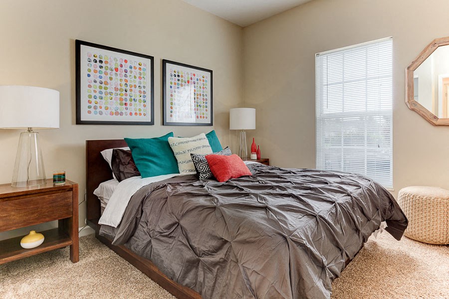 Bedroom with abundant natural light at The Bradford at Easton Apartments in Columbus, OH