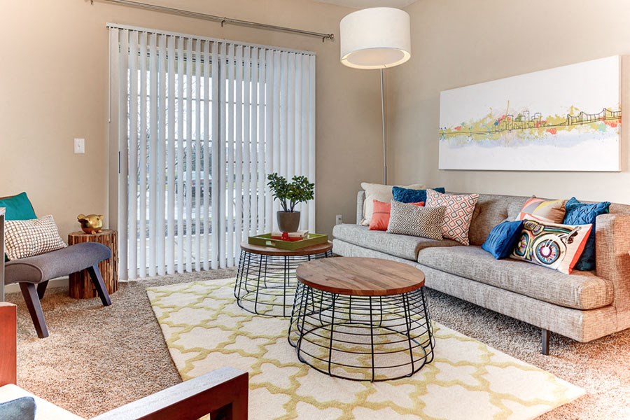 Modern Living Room at The Bradford at Easton Apartments in Columbus, OH