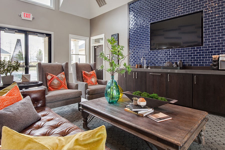 Clubroom With Smart TV at The Bradford at Easton Apartments in Columbus, OH