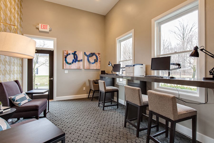 Resident business center at The Bradford at Easton Apartments in Columbus, OH