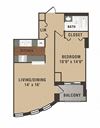 Windsor Floor Plan Windsor Floor Plan at Crescent Centre Apartments, Kentucky