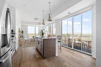 Hallon II - wood plank flooring at The Hallon luxury apartments in Hopkins, MN