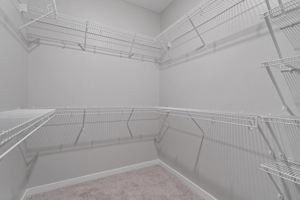 the walk in closet at The Lodge at Overland, Minnesota
