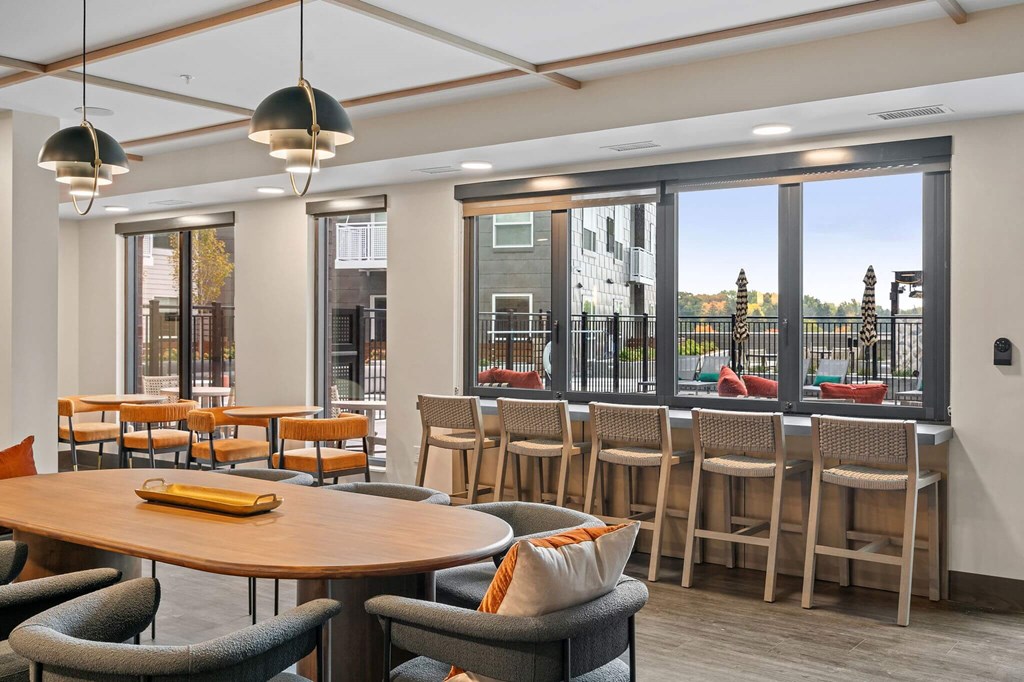 Clubhouse Dining Views at The Hallon Apartments,  Hopkins, MN, 55343