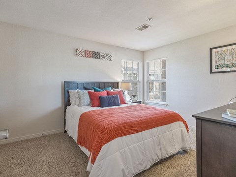 Spacious bedroom at The Villas at Bailey Ranch Apartments, Owasso, OK