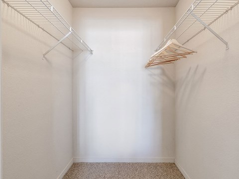 Oversized closets at The Villas at Bailey Ranch Apartments, Owasso, Oklahoma
