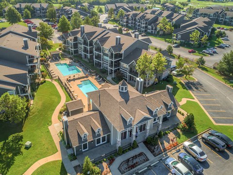 Aerial View Of Property at The Villas at Bailey Ranch Apartments, Owasso, OK 74055