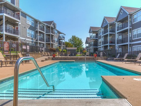 Pristine swimming pool at The Villas at Bailey Ranch Apartments, Oklahoma, 74055