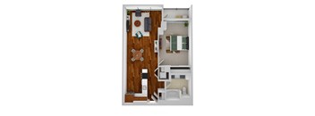 A2 1 Bedroom 1 Bathroom Floor Plan at Optima Old Orchard Woods, Skokie, IL, 60077