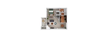 A3 - Magnolia Floor Plan at Riverset Apartments, Memphis, TN