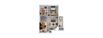 A4 - Willow Floor Plan at Riverset Apartments, Memphis, TN