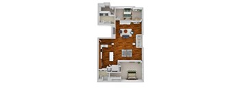 B12 2 bedroom 2 bath Floor Plan at Optima Old Orchard Woods, Skokie, IL