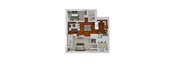 B2 2 Bedroom 2 Bathroom Floor Plan at Optima Old Orchard Woods, Skokie