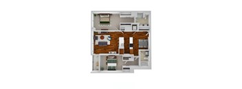 B5 2 Bed 2 Bath Floor Plan at Optima Old Orchard Woods, Skokie, IL, 60077