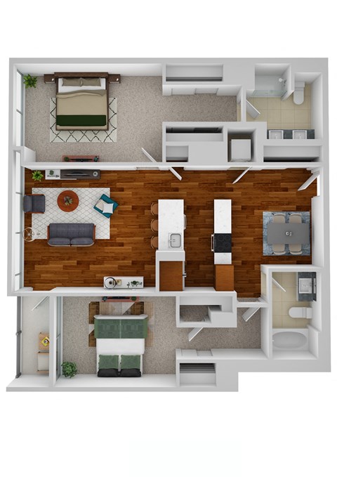 B5 2 Bed 2 Bath Floor Plan at Optima Old Orchard Woods, Skokie, IL, 60077