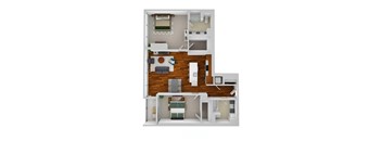 B6 2 Bedroom 2 Bathroom Floor Plan at Optima Old Orchard Woods, Skokie, IL