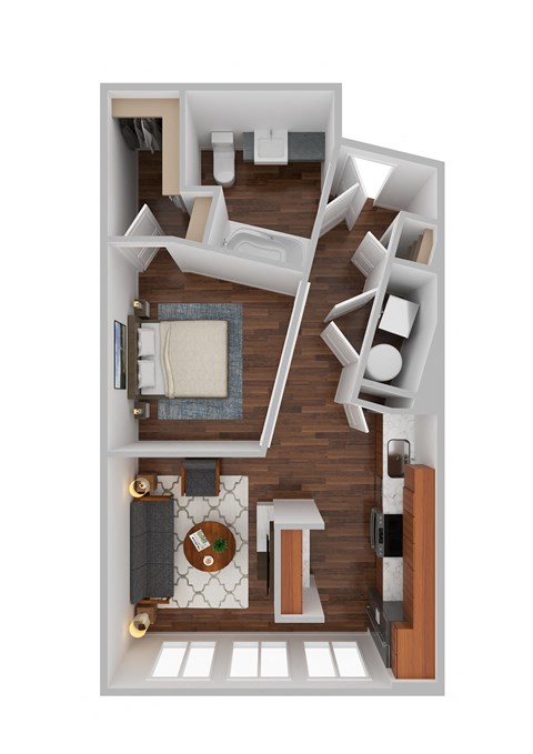 Beale Studio Floor Plan at Residences at The Streets of St. Charles Apartments in  Missouri
