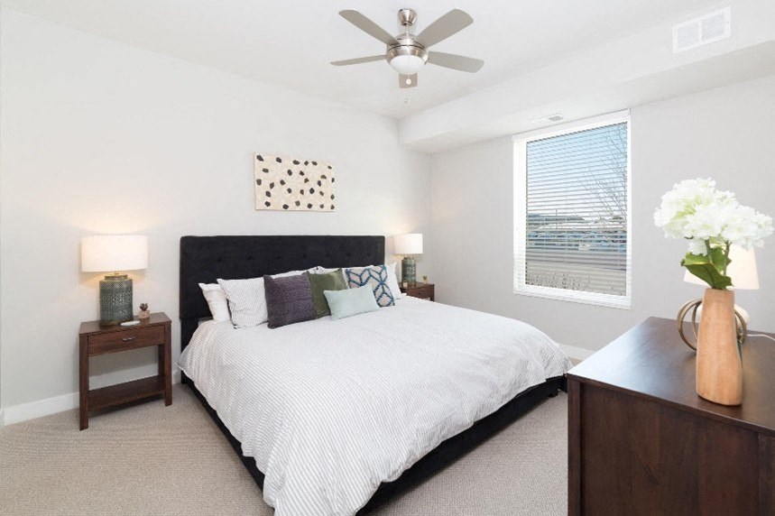 Bedroom With Expansive Windows at Park 205, Park Ridge, IL