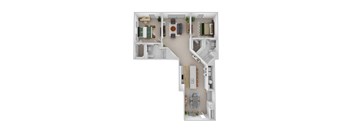 Belevedere floor plan at Central Park Apartments, Ohio, 43235