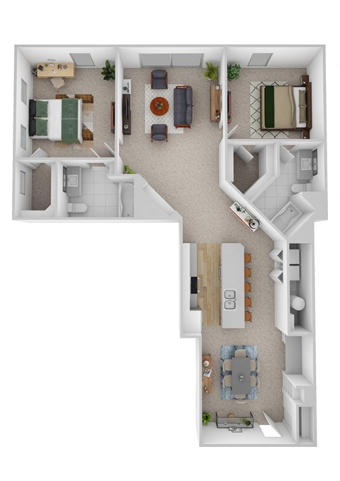 Belevedere floor plan at Central Park Apartments, Ohio, 43235