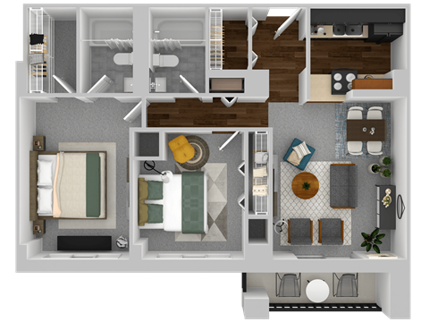 a 1 bedroom apartment is shown with a bedroom floor plan and a bathroom