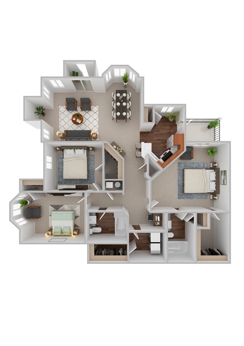 bedroom floor plan an open concept living room and dining room with a fireplace