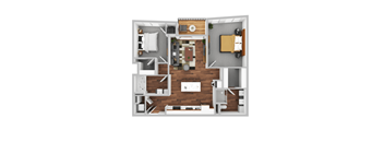 Royalty 2 Bed 2 Bath Floor Plan at The Hallon, Hopkins