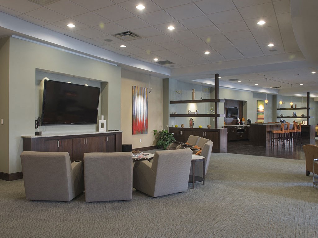 Resident Lounge with Media at Crescent Centre Apartments, Louisville, KY, 40202