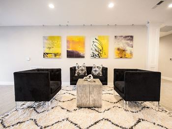 Living room decor at Mirada Apartments, Lewis Center