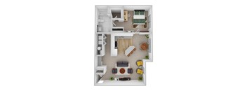Cosmopolitan floor plan at Central Park Apartments, Ohio, 43235