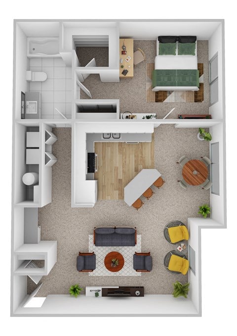 Cosmopolitan floor plan at Central Park Apartments, Ohio, 43235