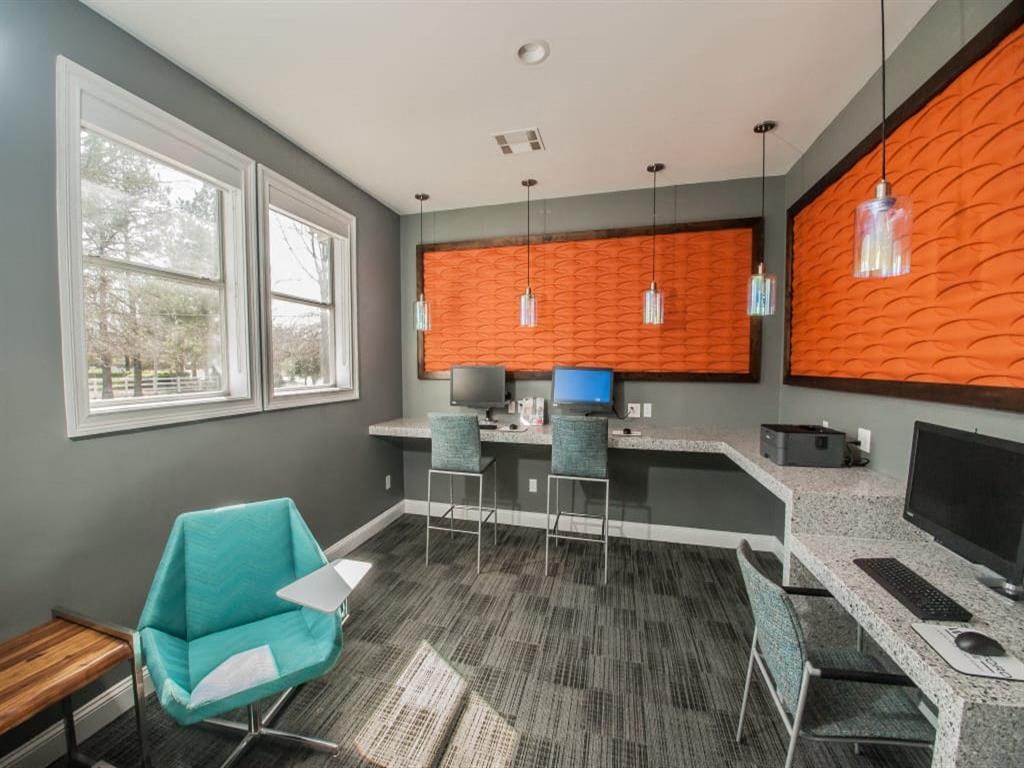 Business Center in Clubhouse at  Waterford Place Apartments in Memphis TN