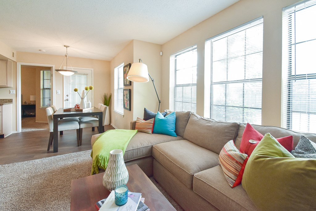 Living room couch at Park Laureate Apartments, Kentucky