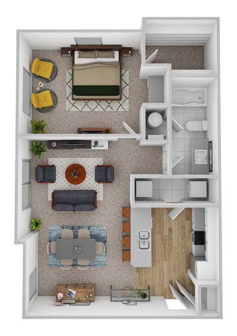 Essex floor plan at Central Park Apartments, Ohio, 43235