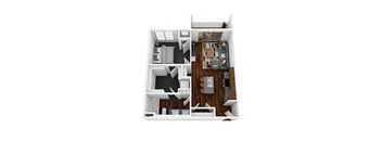 1 bed 1 bath Fernie Floor Plan at The Lodge at Overland, Rochester, MN