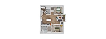 Hinkley B floor plan image at Park 205, Illinois, 60068