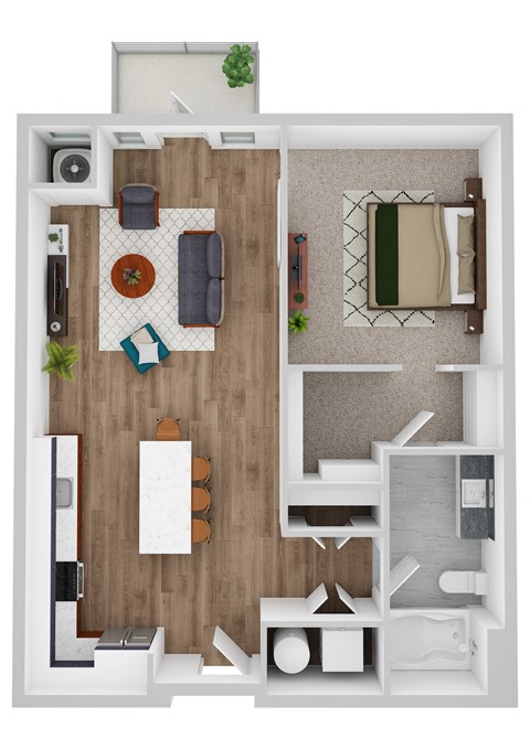 Hodges floor plan image at Park 205, Park Ridge, 60068
