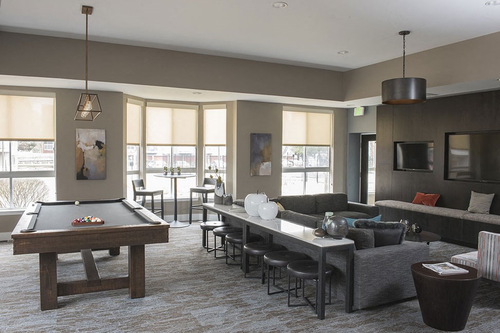 Clubhouse with Billiards at The Pointe at St. Joseph Apartments, Indiana, 46617