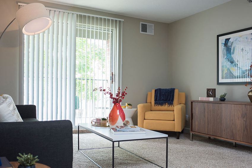 Living Room With Expansive Window Living Room With Expansive Window at The Pointe at St. Joseph Apartments, Indiana, 46617